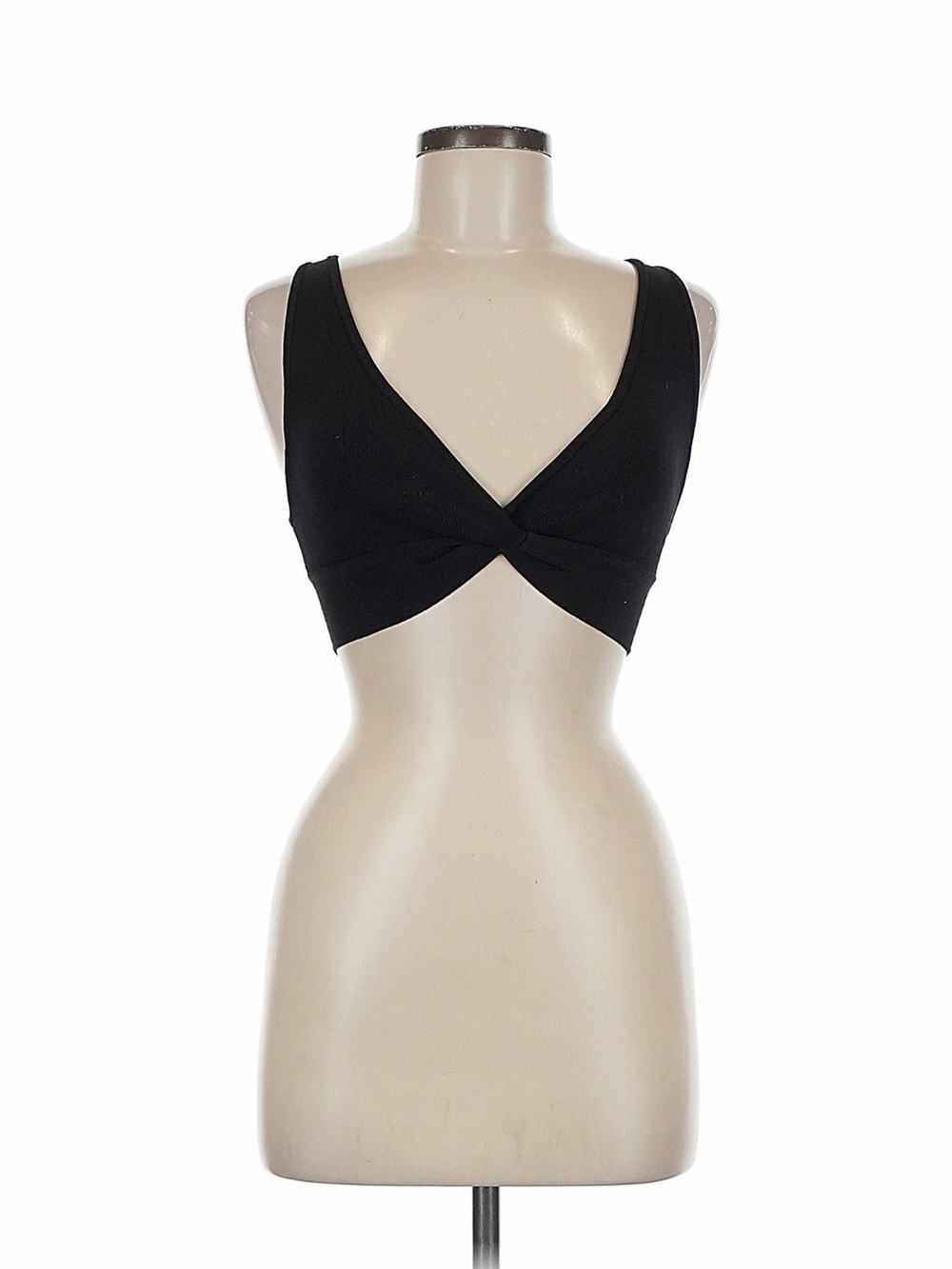 Babaton Front Twist Black Crop Top (Medium)
